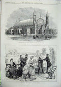 Old Antique Print Strand Theatre 1870 Exhibition Building Alfred Sydney 19th