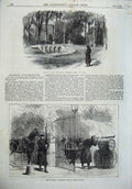 Old Antique Print 1870 Paris Prince Imperial Garden Cloud Prussian Post 19th