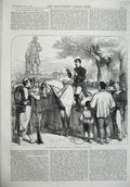 Old Antique Print 1870 Town Crier Tours Reading Government Proclamation 19th