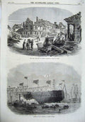 Old Antique Print War 1870 Rue De Saverne Strasbourg Ship Triumph Jarrow 19th