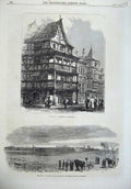 Old Antique Print 1870 War Street Strasbourg Redoubt Bavarians Chatillon 19th