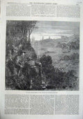 Original Old Antique Print 1870 War Francs-Tireurs Look-Out Prussians Paris Art