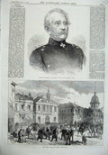 Old Antique Print 1870 General Steinmetz Prussian Army Hotel Vaucouleurs 19th