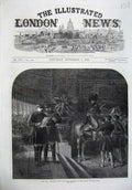 Original Old Antique Print 1870 War Army French Head-Quarters Horse Siers Art