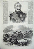 Old Antique Print General Montauban Minister France 1870 War Forbach Art 19th