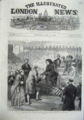 Original Old Antique Print Fine Art 1870 Queen Prince Consort Windsor Home Park