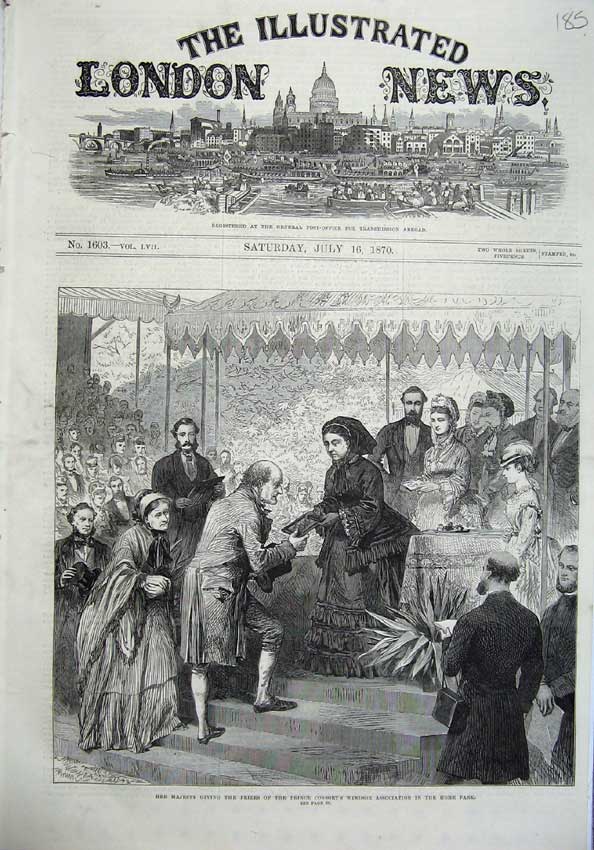Original Old Antique Print Fine Art 1870 Queen Prince Consort Windsor Home Park