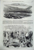 Old Antique Print Oghee Outpost Fort Huzara Punjab 1870 Prince Wales Art 19th