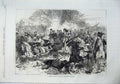 Original Old Antique Print 1870 War Stampede French Cavlary Battle Orleans Army