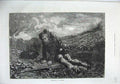 Original Old Antique Print 1870 Fine Art Man War Rifle Cannon Gun Regamey 19th
