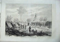 Original Old Antique Print Paris War 1870 Battery Mortemart Army Siers Cannon
