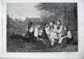 Old Antique Print Fine Art 1870 Suabian Village Women Costumes Dusseldorf 19th