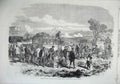 Old Antique Print 1870 Paris Ambulance Tending Wounded Battle Field War 19th