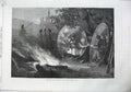 Original Old Antique Print 1870 Siege Metz Advanced Prussian Post Mercy Le Haut