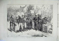 Original Old Antique Print 1870 French Prisoners Metz Remilly War Army 19th