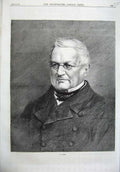 Original Old Antique Print Fine Art Portrait 1870 Man Mr Thiers 19th