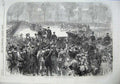 Original Old Antique Print War 1870 France Arrival King Prussia Versailles Army