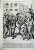 Old Antique Print War 1870 Defence Paris Students Fortifications France 19th