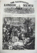 Original Old Antique Print 1870 War Wounded Siers Church Sedan Battle Fine Art