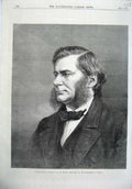 Original Old Antique Print 1870 Professor Huxley President Science Portrait Art