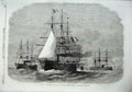 Old Antique Print War1870 French Fleet Baltic Admiral'S Ship Serveillante 19th