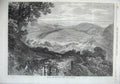 Old Antique Print War 1870 Fine Art View Forbach Saarbruck Camp Town Hill 19th
