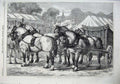 Old Antique Print 1870 Lincolnshire Agricultural Show Sleaford Horses Art 19th