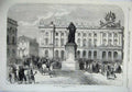 Old Antique Print War 1870 Place Stanislas Nancy Statue Building Horses 19th