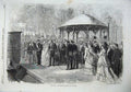 Original Old Antique Print War 1870 Emperor Railway Station Train St Cloud Army
