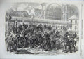 Old Antique Print War 1870 Mitrailleuse Battery Paris Strasbourg Railway 19th