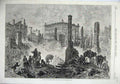 Original Old Antique Print 1870 Fine Art View Ruins Great Fire Constantinople