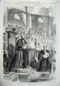 Old Antique Print 1870 Marquis Salisbury Presiding Chancellor University 19th