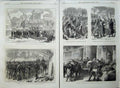 Old Antique Print War 1870 Versailles Snow Seige Paris Prussian Troops 19th