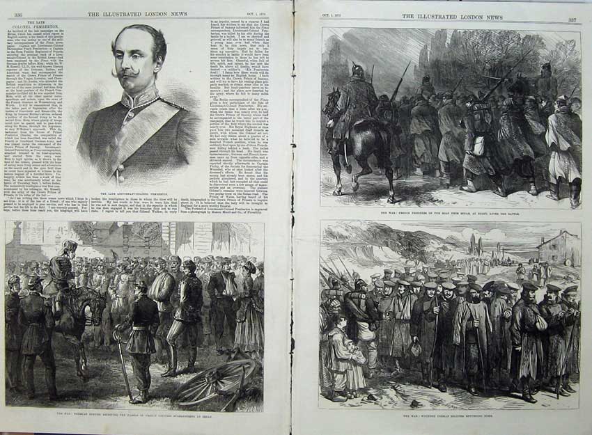 Old Antique Print War 1870 Pemberton Prussian French Officers German Art 19th