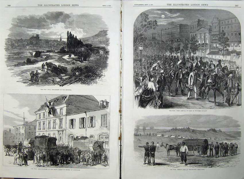 Antique Old Print War1870 Toul Meurthe Prince Prussia Luneville Camp Metz 19th