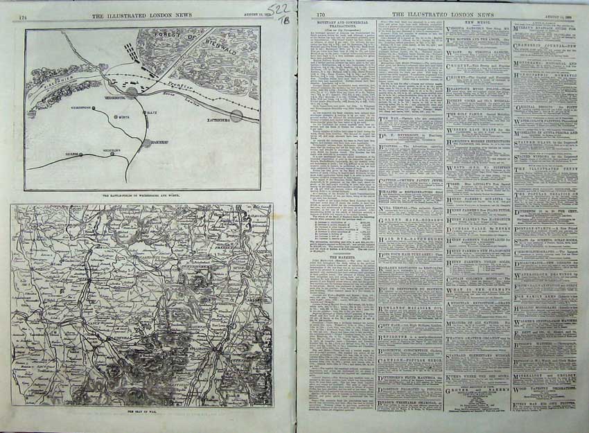 Antique Print *0193 1870 Weissenburg War German Prisoners Mitrailleuse Art