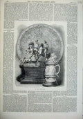 Original Old Antique Print 1871 Ascot Prize Plate Horse Racing Sport Victorian