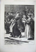 Original Old Antique Print 1871 War Prisoner Commune Women Horse Men Army Art