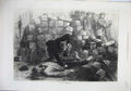 Original Old Antique Print 1871 Perquisition War Army Dead Man Rifle Fine Art