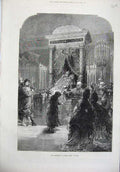 Old Antique Print 1871 Archbishop Paris Lying State France Dead Body Art 19th