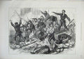 Original Old Antique Print 1871 A La Mort War Siers Army Wounded Rifle Shooting