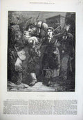 Old Antique Print Fine Art 1871 Vive La Commune Family War Baby Regamey 19th