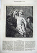 Original Old Antique Print 1871 Virgin Child St John Professor Verlat Fine Art