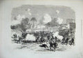 Original Old Antique Print 1871 Civil War France Porte Maillot Battle Shooting