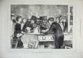 Original Old Antique Print Royal Academy Arts 1871 Men Women Looking Books 19th