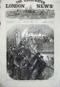 Old Antique Print Civil War Paris 1871 Arrest Archbishop Communists Art 19th