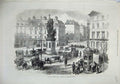 Old Antique Print Civil War Paris France 1871 Barricade Place Clichy Army 19th
