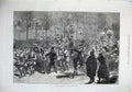 Original Old Antique Print 1871 Departure Germans Paris France Army War Horses