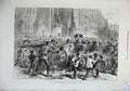 Original Old Antique Print 1871 Mob Paris Cannon Gun National Guard War France