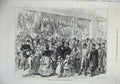 Original Old Antique Print 1871 Relief Paris Provision Shops People France War